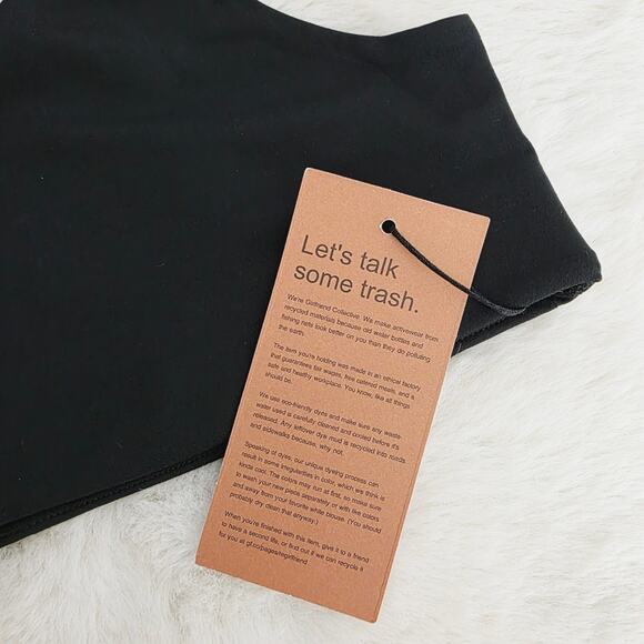 Girlfriend Collective FLOAT V-Neck Racerback Sports Bra Midnight Black Large NWT - Picture 11 of 12